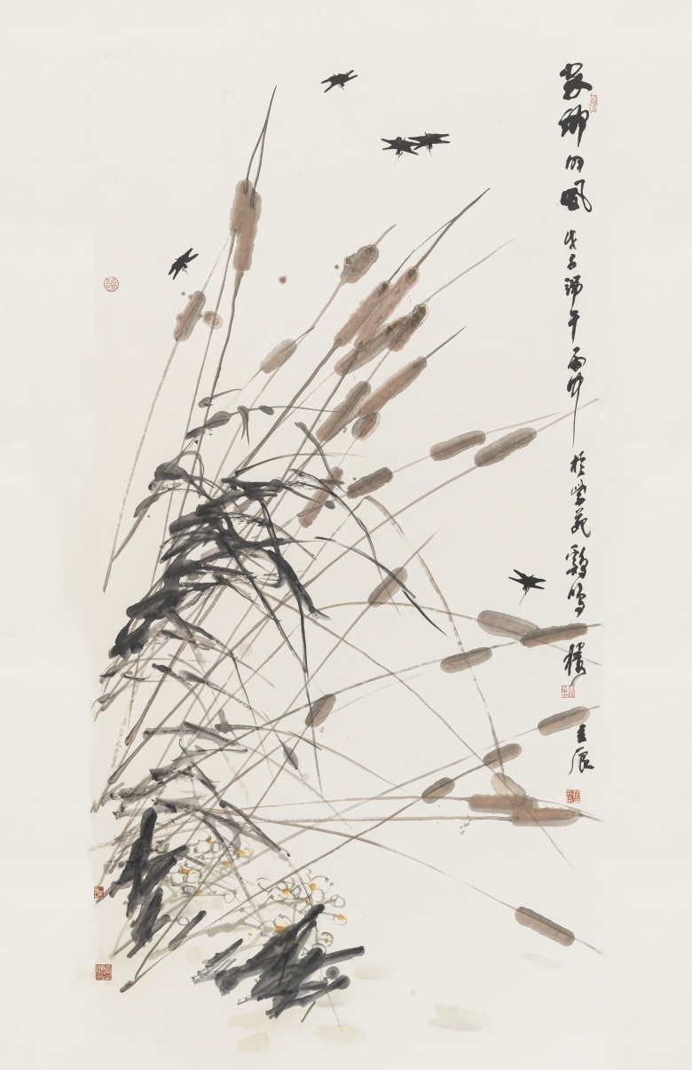 张立辰 《家乡的风》 250cmx118cm  宣纸 彩墨 2008年.jpg