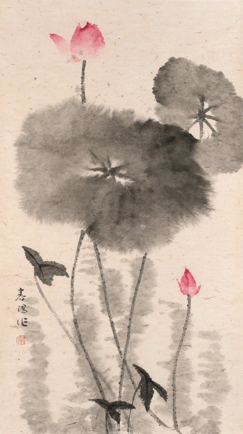 荷静无尘 纸本设色 2017年 78.2×44.6cm.jpg