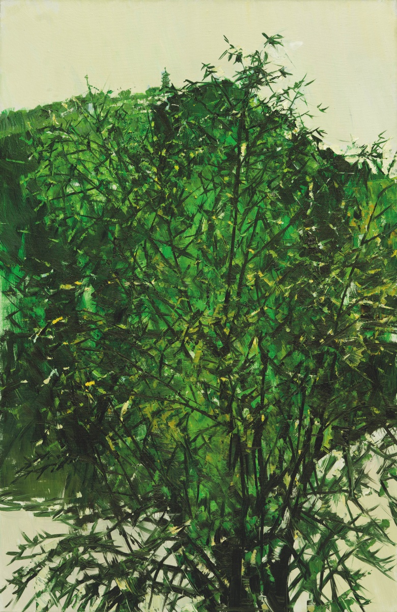 17.《定山春树（一）》 布面油画   138cmx90cm   2023年.jpeg