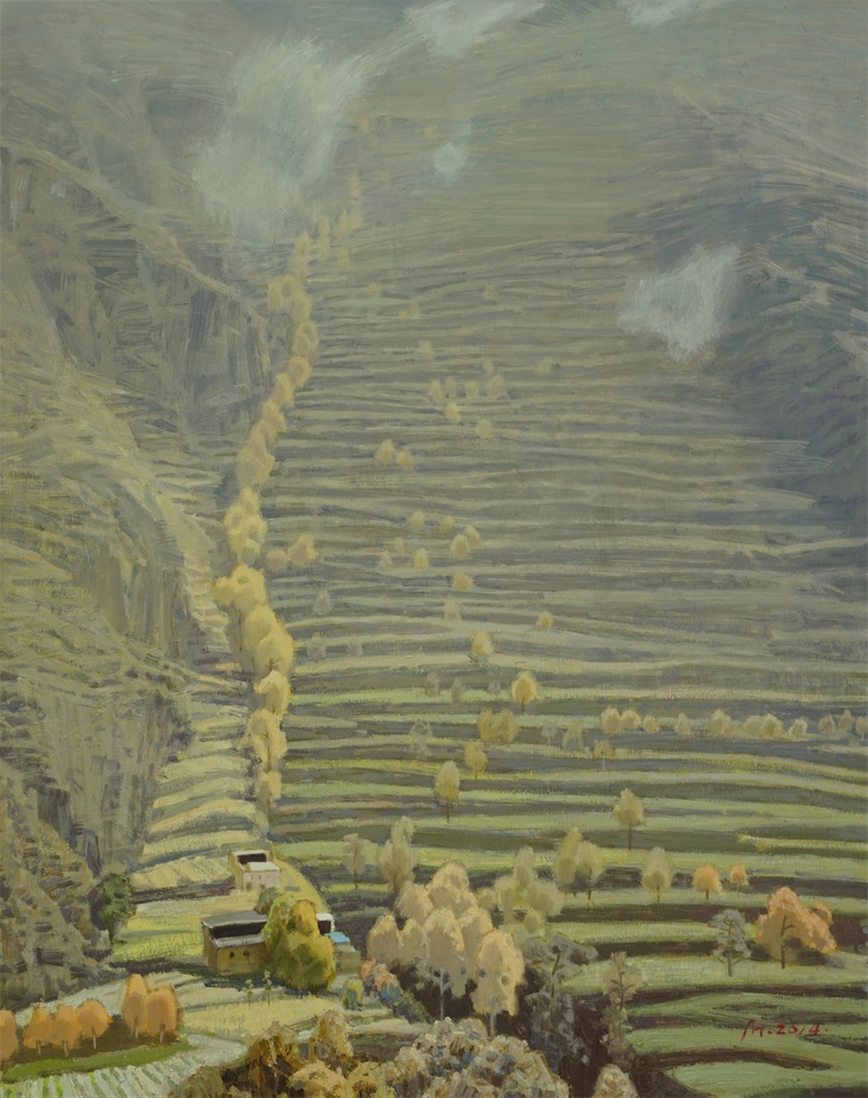 《羌人谷》 布面油画 100x80cm 2014年.JPG