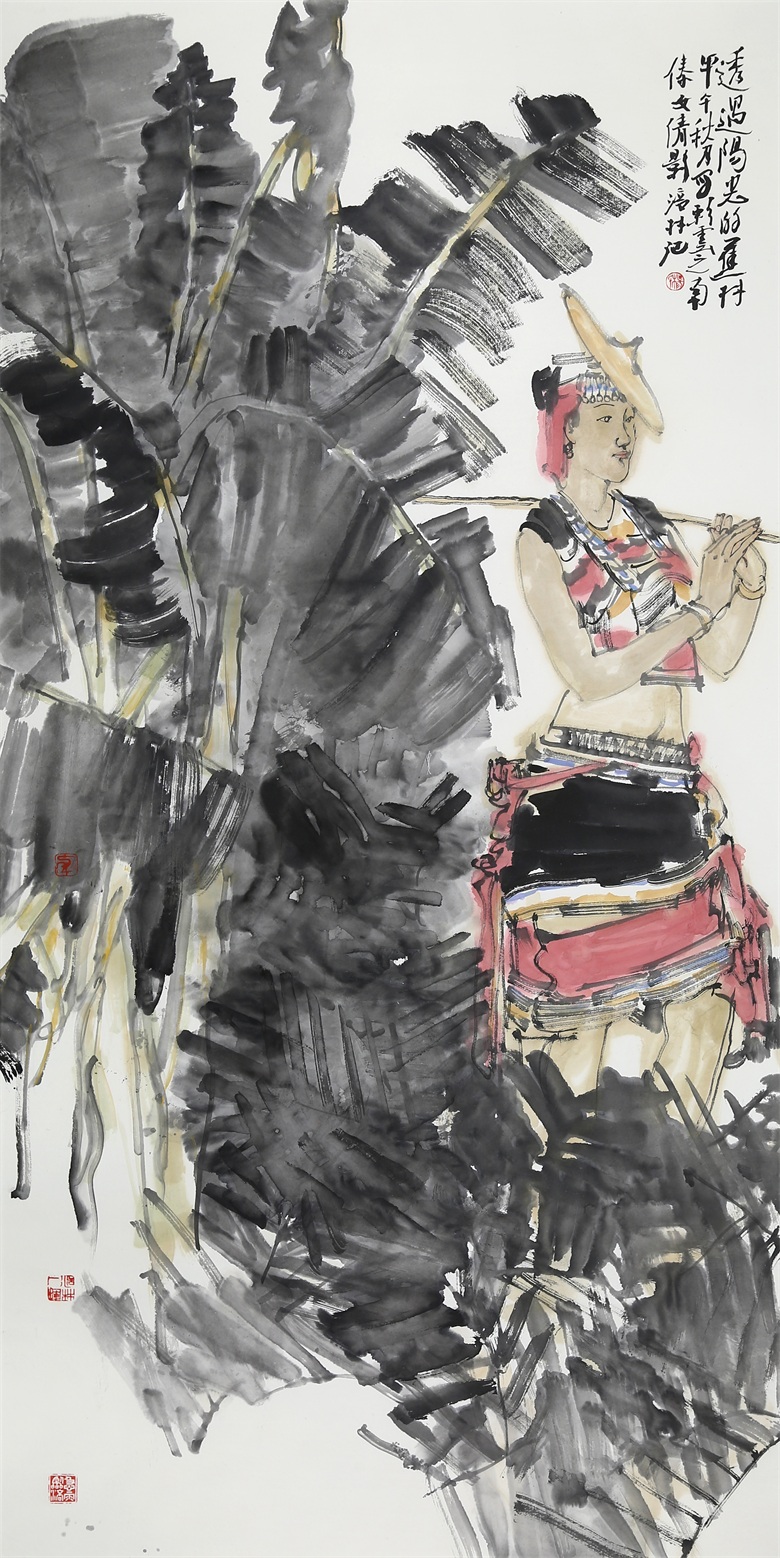 《透过阳光的蕉林》 136x68cm  2014年.JPG