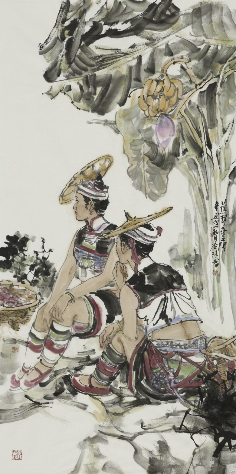 《蕉林垂‌荫》  136x68cm  2021年.jpg